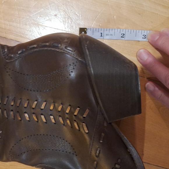 Y2K BCBGirls Brown Leather Cowboy Boots Size 8.5 B - Picture 12 of 13